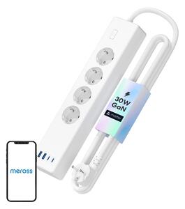 Meross MSP844(EU) inteligentná rýchlonabíjacia lišta, 4 zásuvky + 2x USB-A + 2x USB-C (Matter)