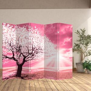 Paraván - Ružový strom (210x170 cm)