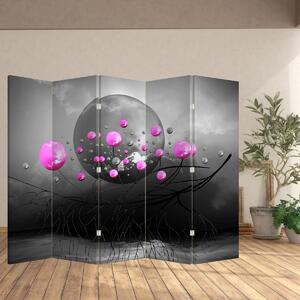Paraván - Ružová guľa (210x170 cm)