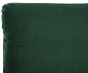 Posteľ zelená zamatové čalúnenie 180 x 200 cm s roštom hrubé vystužené čelo postele spálňa