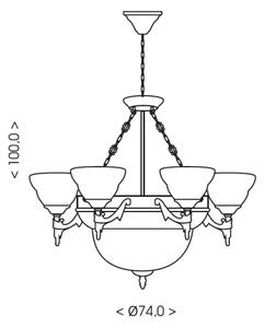 Brilagi - Závesný luster na reťazi DAHLIA 9xE27/40W/230V, priemer 74 cm, mosadz