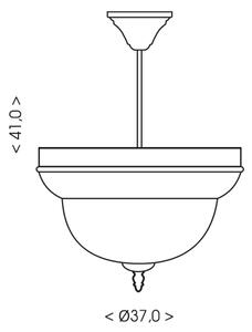 Brilagi - Luster na tyči DAHLIA 3xE27/40W/230V priemer 37 cm mosadz
