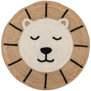 Flair Rugs Detský koberček Jute Kids Lion Natural - 100x100 (priemer) kruh cm