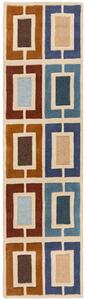 Flair Rugs , Ručne všívaný behúň Illusion Retro Blocks Blue/Multi, 60x230, viacfarebná, obývacia izba