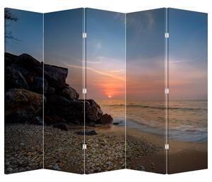 Paraván - Západ slnka na pláži (210x170 cm)