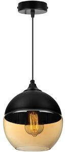 Závesné svietidlo OSLO, 1x čierne/medové sklenené tienidlo