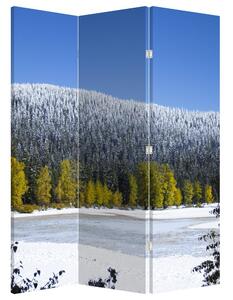 Paraván - Zasnežené hory v zime (126x170 cm)