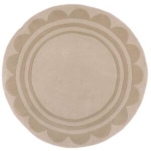 Flair Rugs AKCIA: 120x120 (průměr) kruh cm Ručne všívaný kusový koberec Lois Scallop Natural kruh - 120x120 (priemer) kruh cm