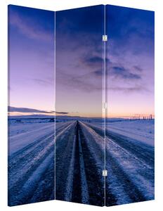 Paraván - Cesty v zime (126x170 cm)
