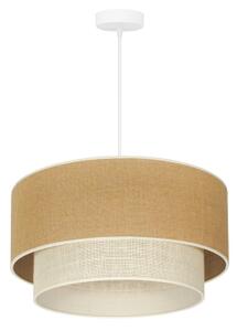Duolla - Luster na lanku YUTE BOHO 1xE27/15W/230V pr. 45 cm hnedá/krémová