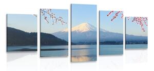 5-dielny obraz výhľad z jazera na Fuji - 100x50