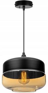 Závesné svietidlo OSLO 3, 1x čierne/medové sklenené tienidlo