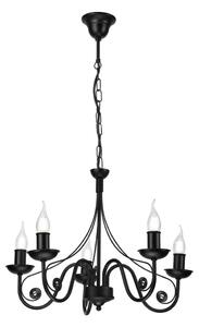 Luster na reťazi DONATO 5xE14/40W/230V čierna