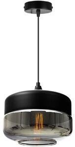 Závesné svietidlo Oslo 3, 1x čierne/grafitové sklenené tienidlo