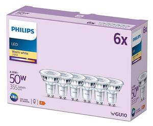 SADA 6x LED Žiarovka Philips GU10/4,6W/230V 2700K