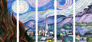 5-dielny obraz reprodukcia Hviezdna noc - Vincent van Gogh