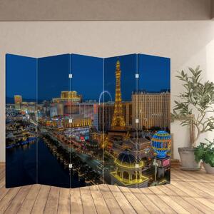 Paraván - Nočné Las Vegas (210x170 cm)