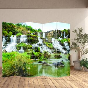 Paraván - Vodopády so zeleňou (210x170 cm)