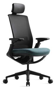 Kancelárska ergonomická stolička ROLY — sieť, látka, čierna / viac farieb Svetlo modrá