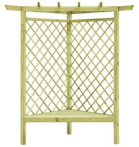 Rohová pergola s lavičkou 130x130x197 cm, impregnovaná borovica