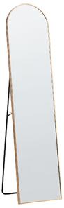 Stojace zrkadlo zlaté s kovovým rámom 36 x 150 cm vysoké so stojanom moderný dizajn