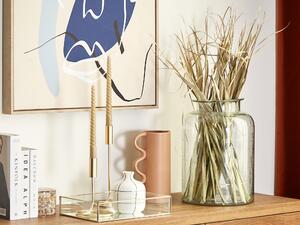 Váza na kvety svetlozelená sklenená 35 cm ručná výroba dekoratívny doplnok moderný dizajn