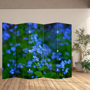 Paraván - Modré kvety (210x170 cm)