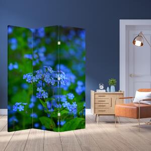 Paraván - Modré kvety (126x170 cm)