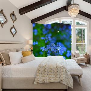 Paraván - Modré kvety (126x170 cm)