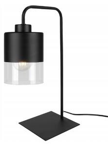 Stolová lampa ROMA, 1x čierne/transparentné sklenené tienidlo