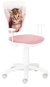 Stolička Ministyle biela - Pink Cat