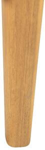 Taburetka svetlé drevo krémovobiele čalúnenie drevené nohy do interiéru a exteriéru