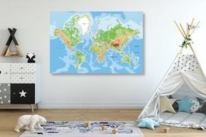 Obraz na korku klasická mapa sveta