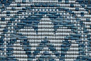 Šnúrkový okrúhly koberec SIZAL LOFT 21193 BOHO, slonovinová kosť - modrý
