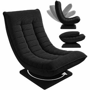Relaxačné manšestrové kreslo - čierne