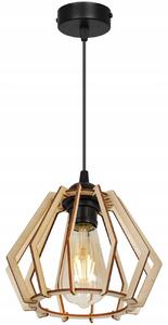 Závesné svietidlo Timber, 1x drevené tienidlo