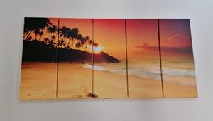 5-dielny obraz západ slnka na Srí Lanke
