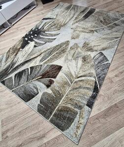 Koberec Villa 869 béžovo-sivý s listovým vzorom – viac rozmerov Rozmer: 60x100 cm
