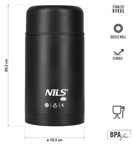 NC3802 ČIERNA TERMOSKA NA JEDLO 1000 ML NILS CAMP