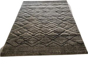 HU Sivý moderný koberec Rio 166-D.Grey-D.Grey s geometrickým vzorom Rozmer: 60x100 cm