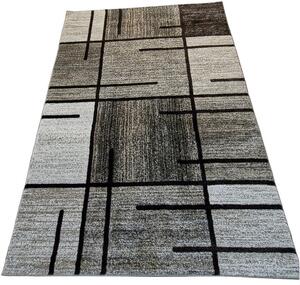 HU Béžovo-hnedý moderný kockovaný koberec Rio 685A-Beige-Fume Rozmer: 60x100 cm