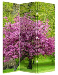 Paraván - Rozkvitnutý strom na lúke (126x170 cm)