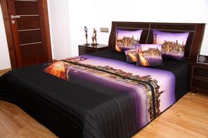 Luxusné prehozy na posteľ 3D vzor veľkomesto Šírka: 220 cm | Dĺžka: 240 cm