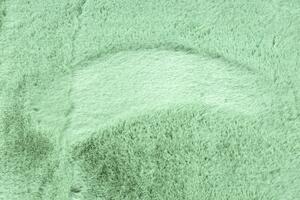 Okrúhly koberec BUNNY, zelený, imitácia králičej kožušiny