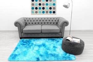 Ombre plyšový koberec modrej farby 120 x 170 cm Modrá