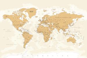 Obraz na korku mapa sveta s vintage nádychom