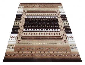 Béžovy elegantný koberec do obývačky s hnedými vzormi Hnedá Šírka: 200 cm | Dĺžka: 290 cm