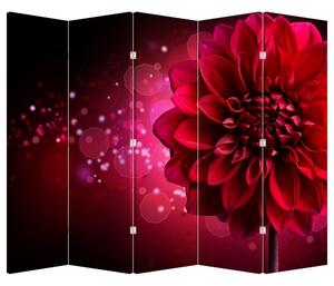 Paraván - Červená kvetina (210x170 cm)