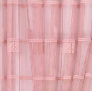 Hotová žakárová záclona s riasiacou stuhou, Mirka, ružová, 300 x 150 cm