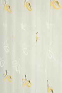 Záclona žakárová alebo balkónový komplet, Žlto olivové listy metráž, smotanová, 250 cm